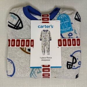 Carter's Blue and Gray Fleece Footie